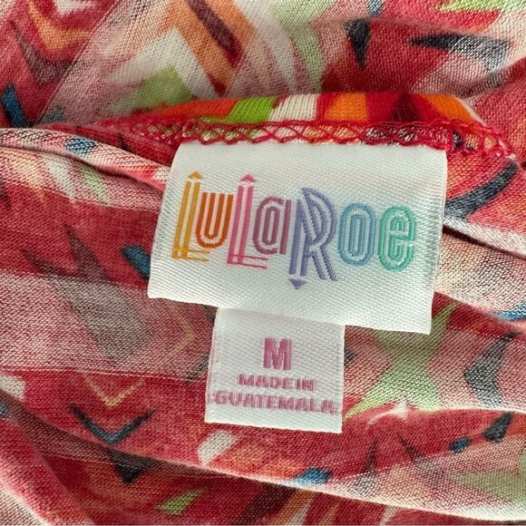 LuLaRoe Irma Red Colorful Top High Low Size M - Picture 9 of 12